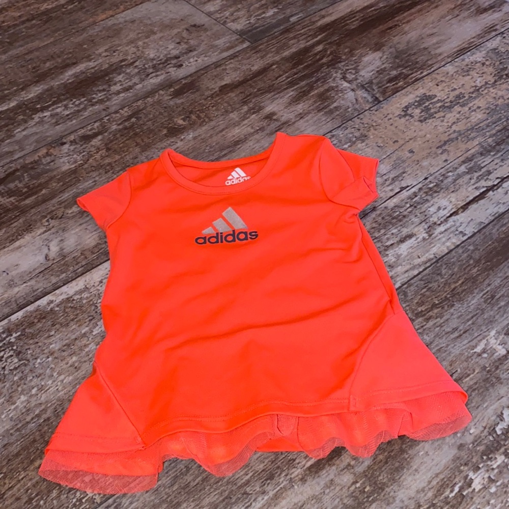 pinkish orange adidas girl top